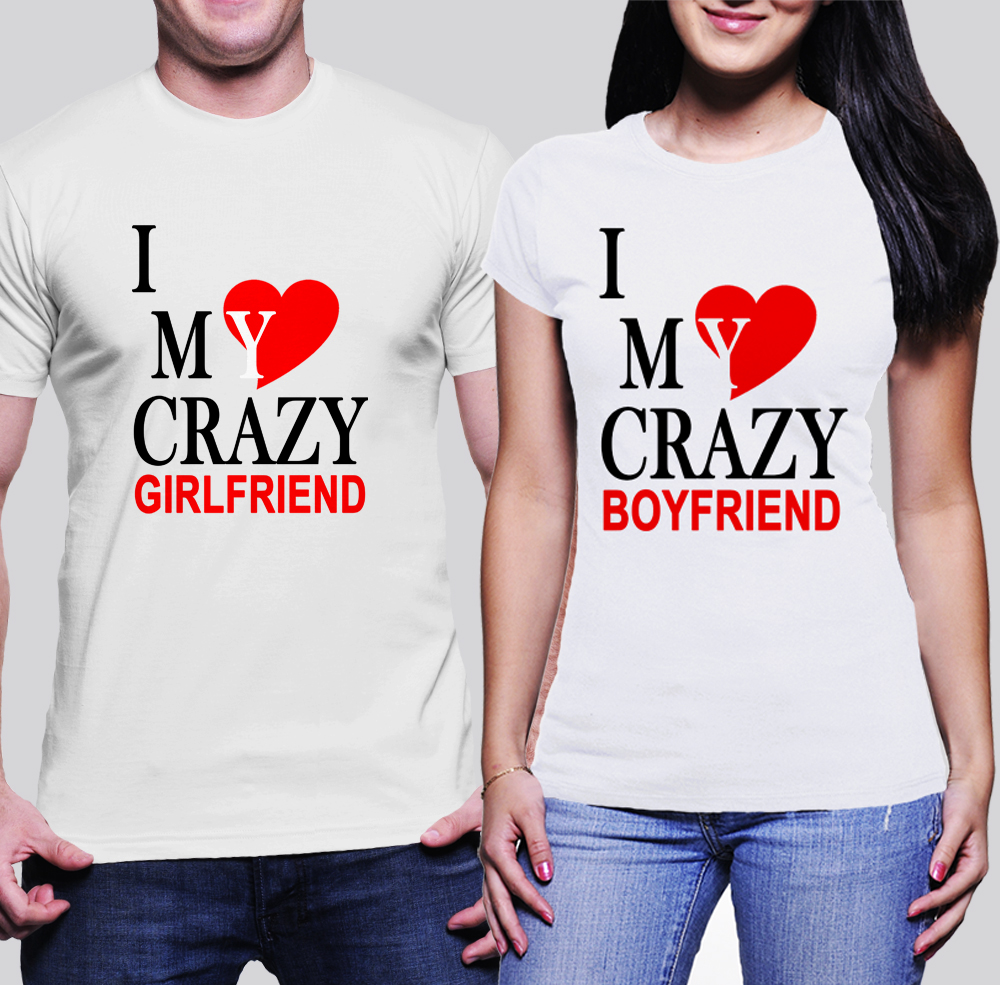 Комплект тениски за НЕГО и НЕЯ - CRAZY BOY &amp; GIRL