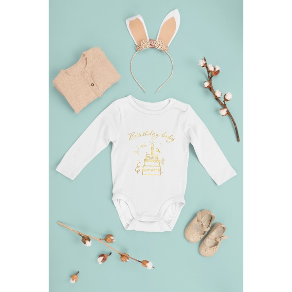 Бебешко боди - Birthday Baby Gold