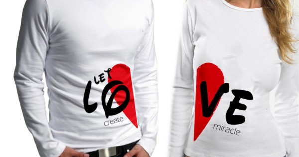 Комплект блузи за влюбени - Let Love Creat Miracle от Clothinkeu -      — продуктова снимка
